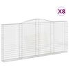 vidaXL Obokane gabion ko&scaron;are 8 kosov 400x30x180/200cm pocinkano železo