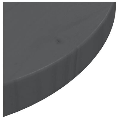 vidaXL Mizna plošča siva Ø30x2,5 cm trdna borovina