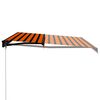 vidaXL Ročno zložljiva tenda 450x300 cm oranžna in rjava