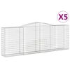 vidaXL Obokane gabion ko&scaron;are 5 kosov 400x50x140/160cm pocinkano železo
