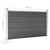 vidaXL Komplet ograjnih panelov WPC 353x105 cm črn
