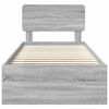 vidaXL Konstrukcija postelje z vzglavjem Siva Sonoma 90 x 190 cm