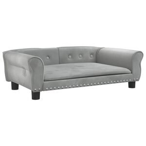 vidaXL Pasja postelja svetlo siva 95x55x30 cm žamet