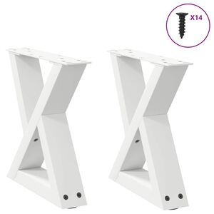 vidaXL Noge za klubsko mizico 2 kosa bele 30 x (30-31,3) cm jeklo
