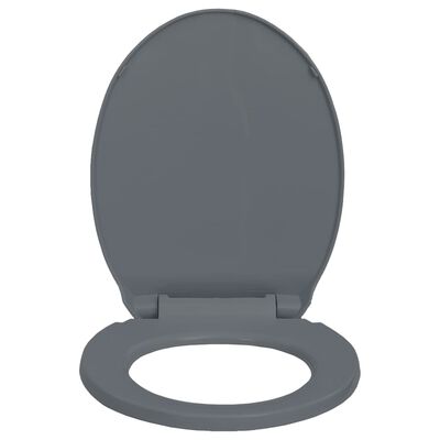 vidaXL WC deska s počasnim zapiranjem siva ovalna