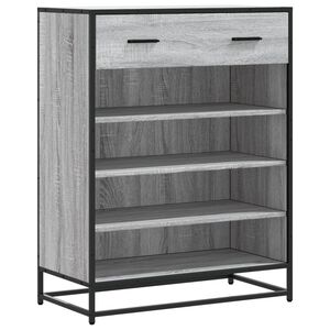 vidaXL Omarica za čevlje siva sonoma 75x38x97,5 cm inž. les in kovina