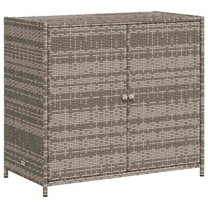 vidaXL Vrtna omara za shranjevanje siva 83x45x76 cm poli ratan