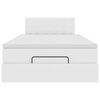 vidaXL Otomanski posteljni okvir z vzmetnico bel 120x200 cm um. usnje