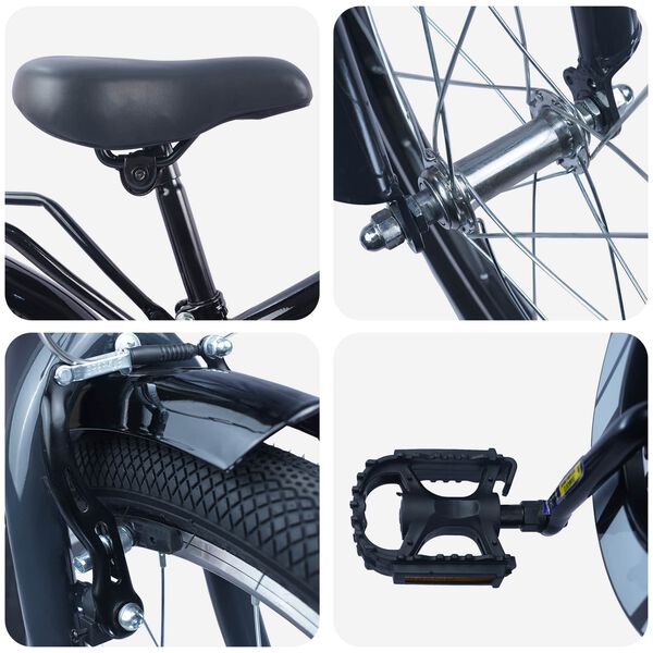 vidaXL Otro&scaron;ko Kolo 20 Palcev za starost od 6 do 11 let Črna