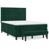 vidaXL Box spring postelja z vzmetnico temno zelen 140x190 cm žamet
