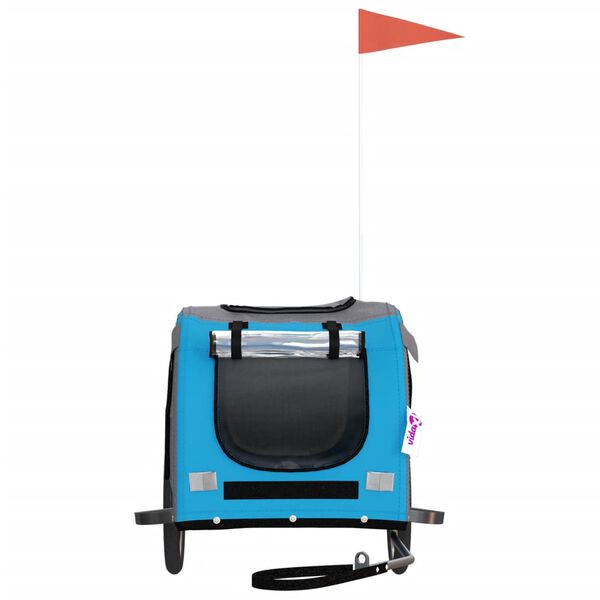 vidaXL Kolesarska prikolica za hišne ljubljenčke modra in siva