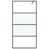 vidaXL Pregrada za tu&scaron; črna 100x195 cm delno motno ESG steklo