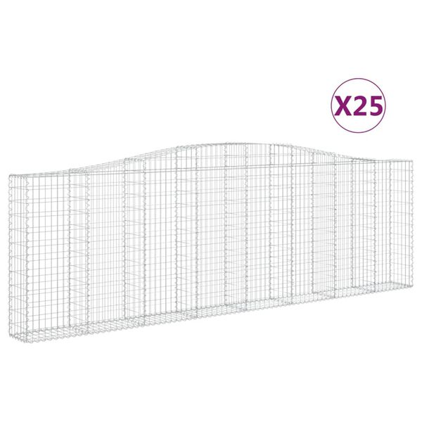 vidaXL Obokane gabion ko&scaron;are 25kosa 400x30x120/140 cm pocinkano železo