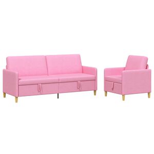 vidaXL Sofa set z shrambo 2 kos Roza Poliester