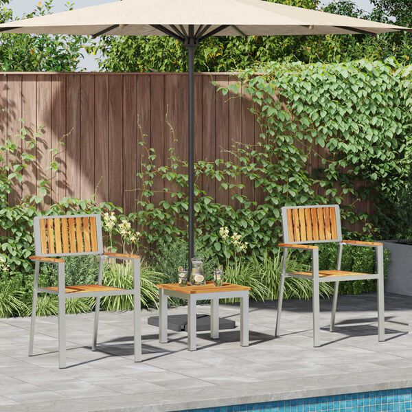 vidaXL Setzaobedovanjenavrtu 3 pcs Rjava Trdna tikovina