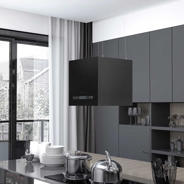 vidaXL Viseča kuhinjska napa s senzorjem na dotik LCD 37 cm jeklo