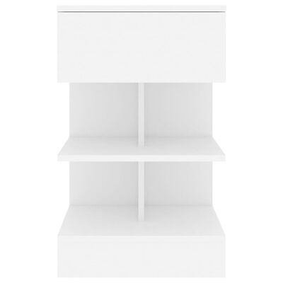 vidaXL Nočna omarica bela 40x35x65 cm iverna plošča