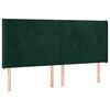 vidaXL Vzglavje z u&scaron;esi temno zeleno 183x16x118/128 cm žamet