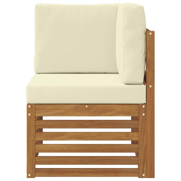 vidaXL Zunanja kotna sedežna garnitura Masiven les akacije Naravna