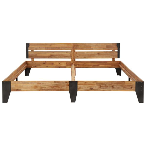 vidaXL Posteljni okvir trden akacijev les z bru&scaron;enim fini&scaron;em 200x200cm