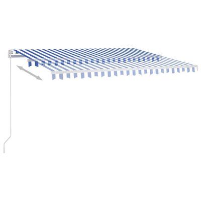 vidaXL Ročno zložljiva tenda z LED lučmi 450x350 cm modra in bela