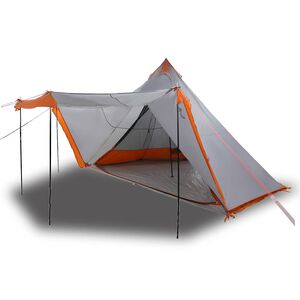 vidaXL Družinski &scaron;otor tipi za 8 oseb siv in oranžen vodoodporen