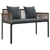 vidaXL Zunanja klop Siva in temno siva 117 x 54 x 74.5 cm poli ratan