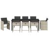 vidaXL Komplet za jedilnico v vrtu 9 pcs Svetlo siva poli ratan