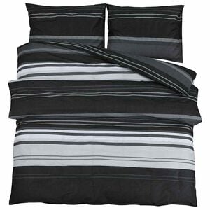 vidaXL Komplet prevleke za odejo črne črte 200x220 cm bombaž