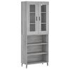 vidaXL Visoka komoda siva sonoma 69,5x34x180 cm inženirski les