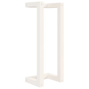 vidaXL Stojalo za brisače belo 23x18x60 cm trdna borovina