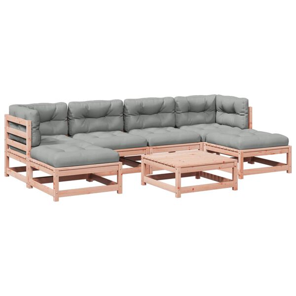 vidaXL Vrtna sedežna garnitura 7-delna z blazinami trden les douglas