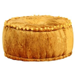 vidaXL Okrogel tabure iz žameta 40x20 cm gorčične barve