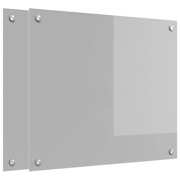 vidaXL Za&scaron;čita za kuhinjo 2 pcs Svetlo siva 70 x 60 cm kaljeno steklo