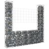 vidaXL Gabion košara U-oblike z 2 stebroma železo 140x20x150 cm
