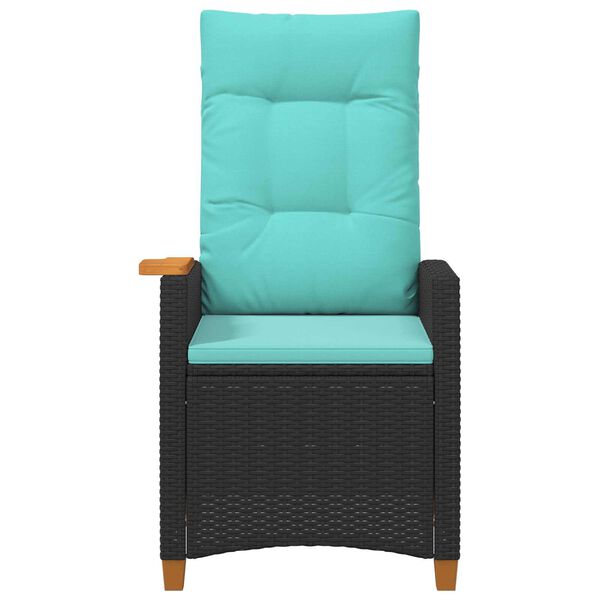 vidaXL Naslonjač z čajem z blazino 62 x 64 x 112 cm poli ratan