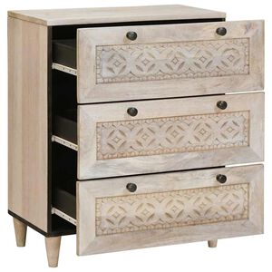 vidaXL Strani &scaron;al s predalom Bela 60 x 33 x 75 cm trden mangov les