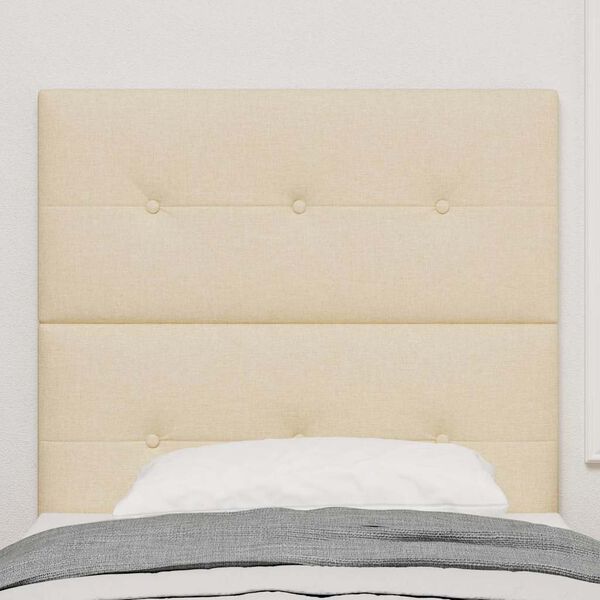 vidaXL LED glava postelje z LED lučmi krema 80 cm Poliester