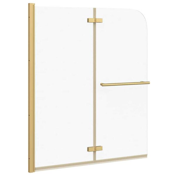 vidaXL Zložljiva pregrada za tuš z 2 paneloma ESG 120x140 cm