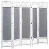 vidaXL Paravan 5-delni siv 175x165 cm blago
