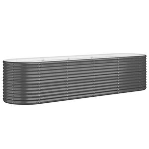 vidaXL Visoka greda iz cinkanega jekla 296x80x68 cm antracit