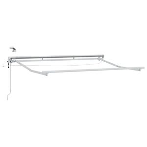 vidaXL Električna nadstre&scaron;nica s profili LED Bela 2,5 x 2 m Aluminij