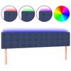 vidaXL LED posteljno vzglavje modro 200x5x78/88 cm blago