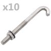 vidaXL Sidrni J-sornik z matico in podložko M8x100 mm 25 kompletov