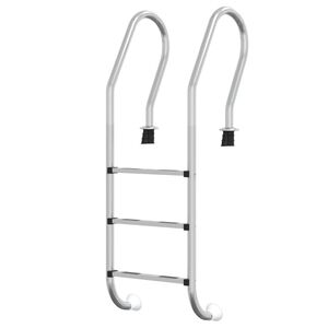 vidaXL Lestev za bazen 54x38x158 cm 304 nerjaveče jeklo