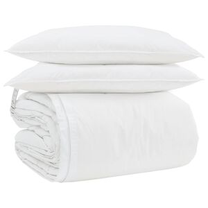 vidaXL Komplet odej z blazino 3 pcs Bela Perje