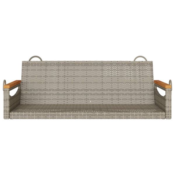 vidaXL Gugalna klop siva 109x62x40 cm poli ratan