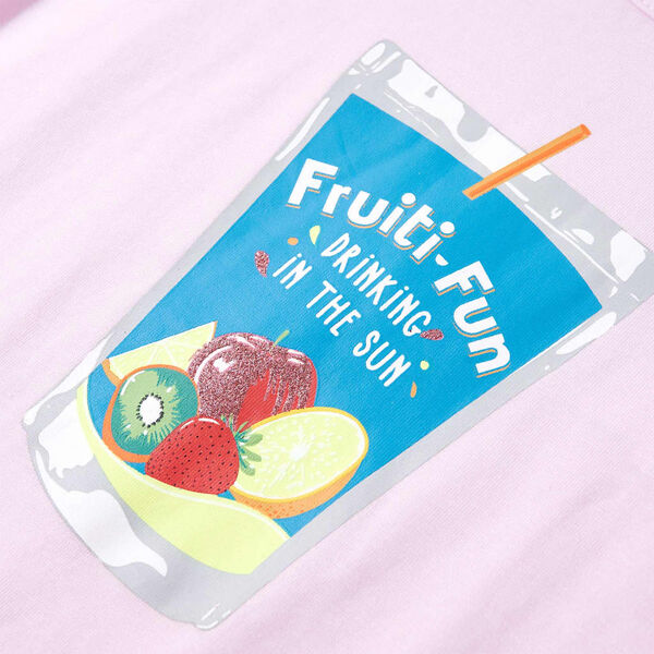 Otroška majica s kratkimi rokavi nežno roza 104