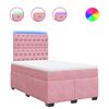 vidaXL Box spring postelja z vzmetnico roza 120x200 cm žamet