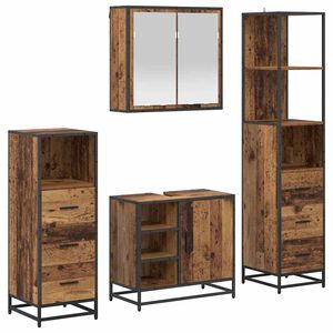 vidaXL Komplet pohi&scaron;tva za kopalnico 4 kos Star les 65 x 33 x 60 cm